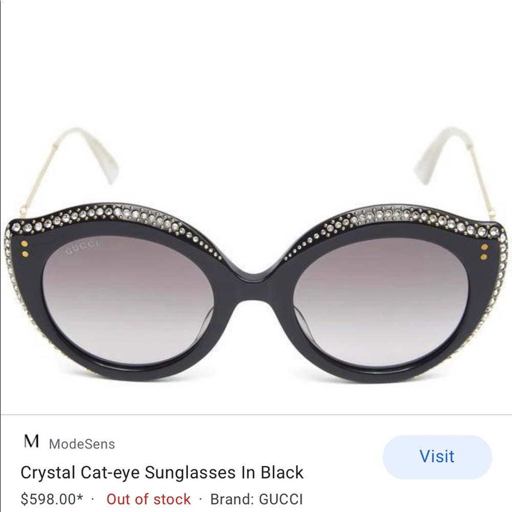Gorgeous cat eye Gucci sunglasses with crystals